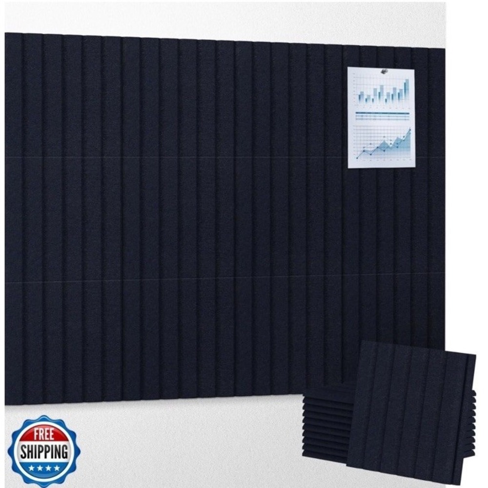 UMIACOUSTICS 12‎ PCS Acoustic Panels,11.8" x 11.8" x 0.35" Bulletin Board